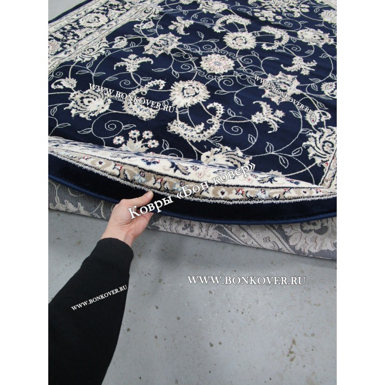 Овальный Ковер Для Гостиной Дизайн 30596 Темно-Синий