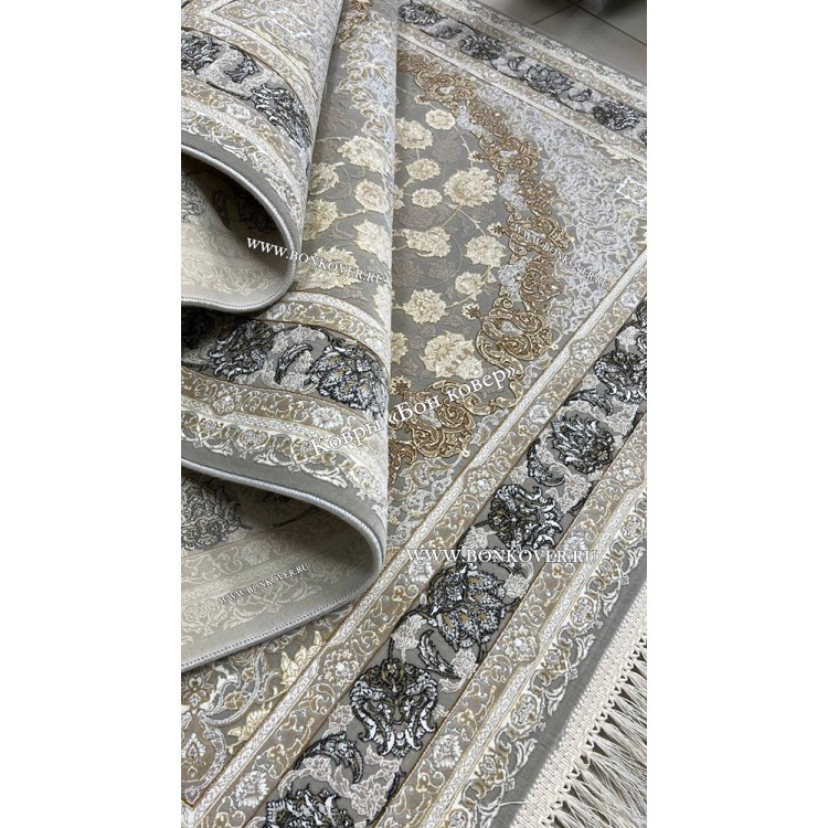 Ковер Медальон Для Гостиной Дизайн 30584 Серый Овал